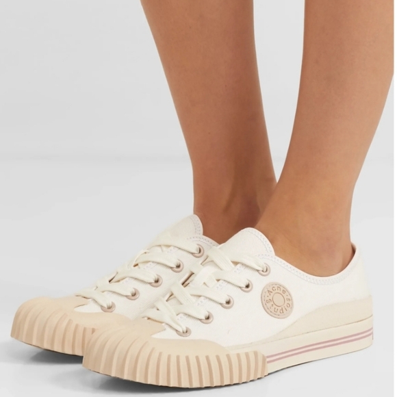 Acne‎ Studios Sneakers Brady Cream Cotton Canvas - Picture 14 of 15